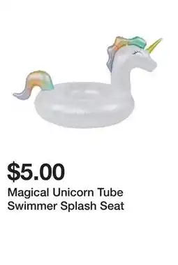 Five Below Magical Unicorn Tube Swimmer Splash Seat offer