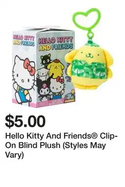 Five Below Hello Kitty And Friends Clip-On Blind Plush (Styles May Vary) offer