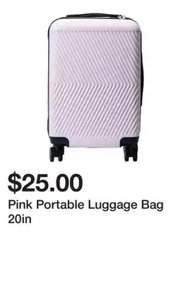 Five Below Pink Portable Luggage Bag 20in offer