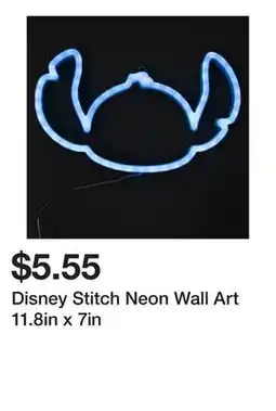 Five Below Disney Stitch Neon Wall Art 11.8in x 7in offer