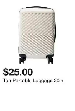 Five Below Tan Portable Luggage 20in offer