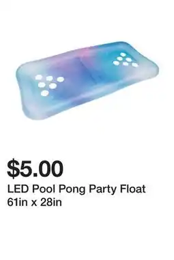 Five Below LED Pool Pong Party Float 61in x 28in offer