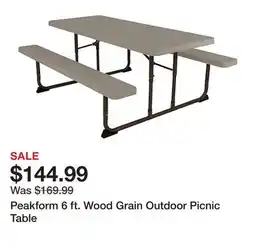 Tractor Supply Company Peakform 6 ft. Wood Grain Outdoor Picnic Table offer