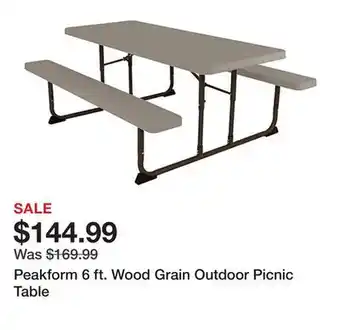 Tractor Supply Company Peakform 6 ft. Wood Grain Outdoor Picnic Table offer