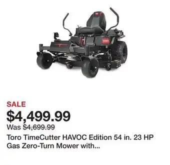 Tractor Supply Company Toro TimeCutter HAVOC Edition 54 in. 23 HP Gas Zero-Turn Mower with MyRIDE, Kawasaki Engine offer