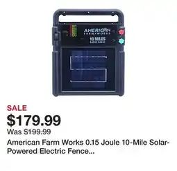 Tractor Supply Company American Farm Works 0.15 Joule 10-Mile Solar-Powered Electric Fence Energizer offer