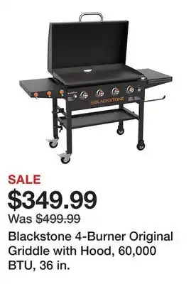 Tractor Supply Company Blackstone 4-Burner Original Griddle with Hood, 60,000 BTU, 36 in offer