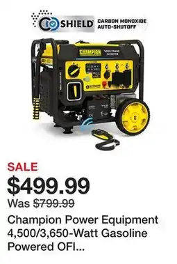 Tractor Supply Company Champion Power Equipment 4,500/3,650-Watt Gasoline Powered OFI Generator with ParaLINK, Remote Start offer
