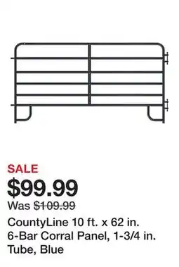 Tractor Supply Company CountyLine 10 ft. x 62 in. 6-Bar Corral Panel, 1-3/4 in. Tube, Blue offer
