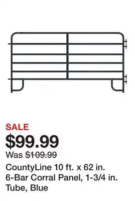 Tractor Supply Company CountyLine 10 ft. x 62 in. 6-Bar Corral Panel, 1-3/4 in. Tube, Blue offer