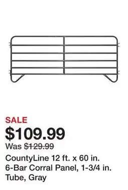 Tractor Supply Company CountyLine 12 ft. x 60 in. 6-Bar Corral Panel, 1-3/4 in. Tube, Gray offer