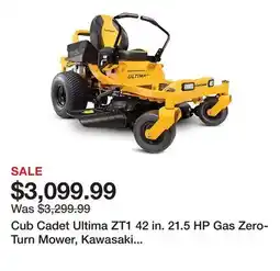 Tractor Supply Company Cub Cadet Ultima ZT1 42 in. 21.5 HP Gas Zero-Turn Mower, Kawasaki Engine, Hydrostatic Transmission offer