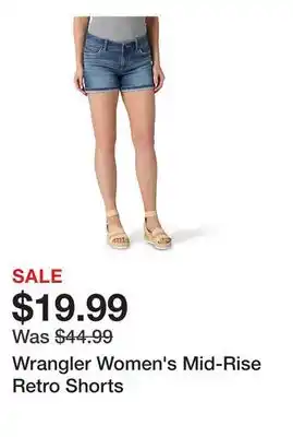 Tractor Supply Company Wrangler Women's Mid-Rise Retro Shorts offer