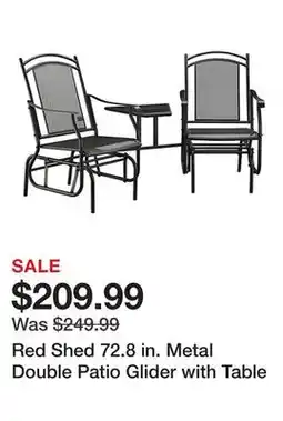 Tractor Supply Company Red Shed 72.8 in. Metal Double Patio Glider with Table offer