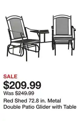 Tractor Supply Company Red Shed 72.8 in. Metal Double Patio Glider with Table offer