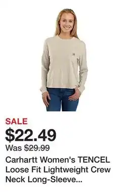 Tractor Supply Company Carhartt Women's TENCEL Loose Fit Lightweight Crew Neck Long-Sleeve Pocket T-Shirt offer