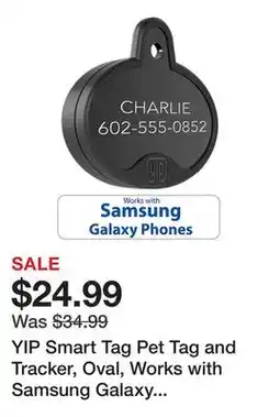Tractor Supply Company YIP Smart Tag Pet Tag and Tracker, Oval, Works with Samsung Galaxy Phones offer