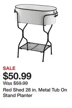 Tractor Supply Company Red Shed 28 in. Metal Tub On Stand Planter offer