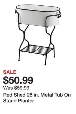 Tractor Supply Company Red Shed 28 in. Metal Tub On Stand Planter offer