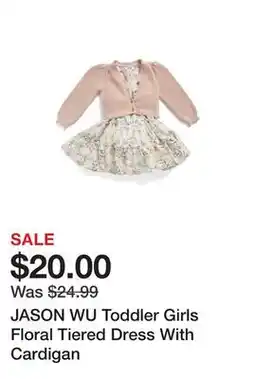 Marshalls JASON WU Toddler Girls Floral Tiered Dress With Cardigan offer