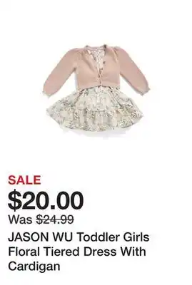 Marshalls JASON WU Toddler Girls Floral Tiered Dress With Cardigan offer