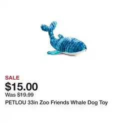 Marshalls PETLOU 33in Zoo Friends Whale Dog Toy offer