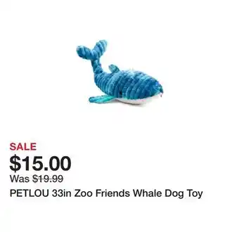 Marshalls PETLOU 33in Zoo Friends Whale Dog Toy offer