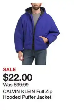 Marshalls CALVIN KLEIN Full Zip Hooded Puffer Jacket offer