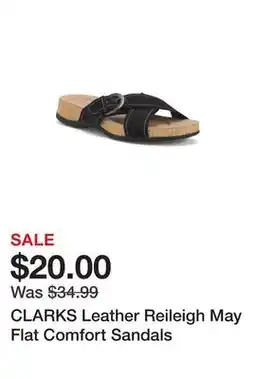 Marshalls CLARKS Leather Reileigh May Flat Comfort Sandals offer