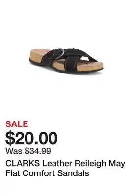 Marshalls CLARKS Leather Reileigh May Flat Comfort Sandals offer