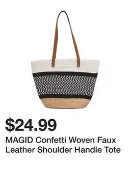 Marshalls MAGID Confetti Woven Faux Leather Shoulder Handle Tote offer