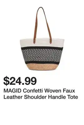 Marshalls MAGID Confetti Woven Faux Leather Shoulder Handle Tote offer