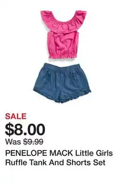 Marshalls PENELOPE MACK Little Girls Ruffle Tank And Shorts Set offer