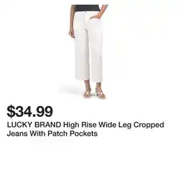 Marshalls LUCKY BRAND High Rise Wide Leg Cropped Jeans With Patch Pockets offer