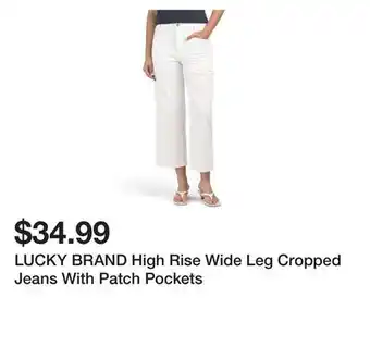 Marshalls LUCKY BRAND High Rise Wide Leg Cropped Jeans With Patch Pockets offer