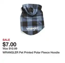 Marshalls WRANGLER Pet Printed Polar Fleece Hoodie offer