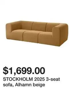 Ikea STOCKHOLM 2025 3-seat sofa, Alhamn beige offer