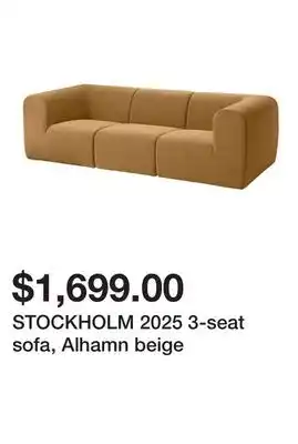 Ikea STOCKHOLM 2025 3-seat sofa, Alhamn beige offer