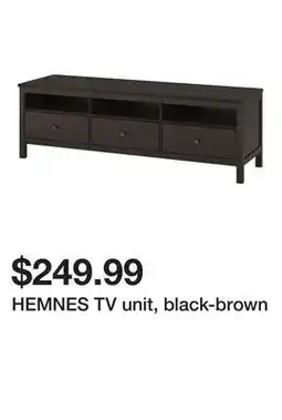 Ikea HEMNES TV unit, black-brown offer