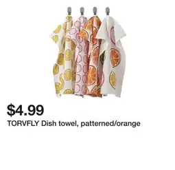 Ikea TORVFLY Dish towel, patterned/orange offer