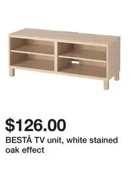 Ikea BESTÅ TV unit, white stained oak effect offer