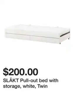 Ikea SLÄKT Pull-out bed with storage, white, Twin offer