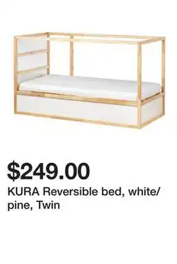 Ikea KURA Reversible bed, white/pine, Twin offer