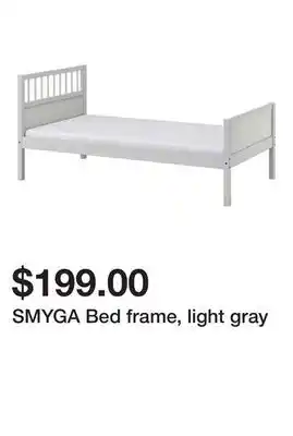 Ikea SMYGA Bed frame, light gray offer