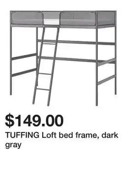 Ikea TUFFING Loft bed frame, dark gray offer