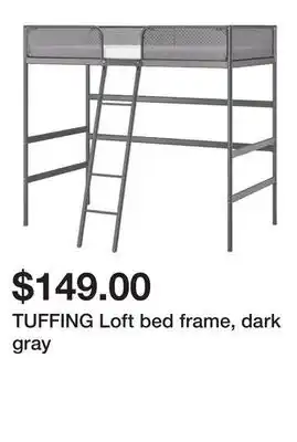 Ikea TUFFING Loft bed frame, dark gray offer
