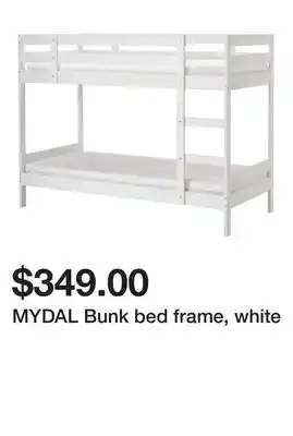 Ikea MYDAL Bunk bed frame, white offer