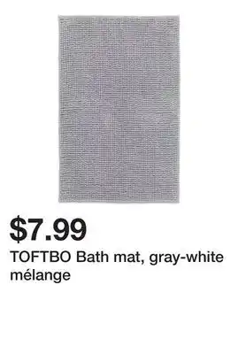 Ikea TOFTBO Bath mat, gray-white mélange offer