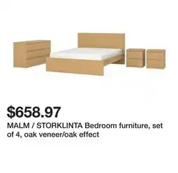 Ikea MALM / STORKLINTA Bedroom furniture, set of 4, oak veneer/oak effect offer