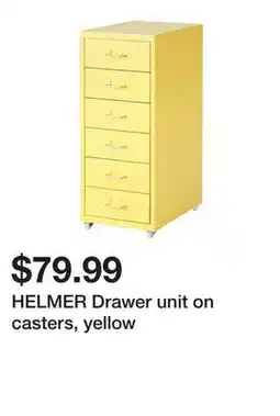 Ikea HELMER Drawer unit on casters, yellow offer